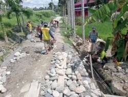 Kodim 0108/Agara dan Warga Gotong Royong Percepat Pembangunan Jembatan Aramco di Ds. Lawe Kinge, Aceh Tenggara