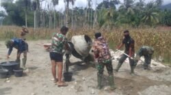 Kodim 0108/Agara percepat Pembangunan Jembatan Gantung yang menghubungkan Ds. Lawe Pinis dengan Ds. Lawe Ger-Ger, Aceh Tenggara