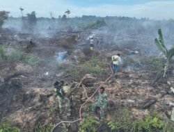 Tim Gabungan Kembali Bergerak, Padamkan Titik Asap Karhutla di Gampong Drien