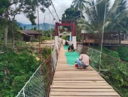 Kodim 0108/Agara dan Warga Percepat Penyelesaian Jembatan Gantung Perintis di Kuning Abadi, Aceh Tenggara Progres Capai 95,5 Persen