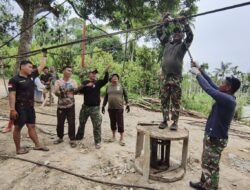 Kodim 0108/Agara dan Masyarakat Kebut Pembangunan Jembatan Gantung di Lawe Ger Ger, Aceh Tenggara