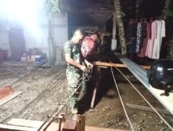 Kejar Target Air Bersih, Satgas TMMD ke-129 Lembur Malam Bangun Tower Air di Labuhanhaji Timur