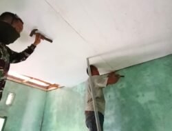 Plafon Mulai Terpasang, Harapan Penghuni Rumah Baru Kian Nyata; Satgas TMMD Kebut Finishing RTLH