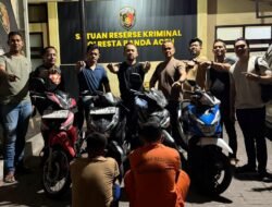 Polresta Banda Aceh Ringkus Tiga Pelaku Curanmor, Motor Curian Dijual Rp11 Juta ke Penadah
