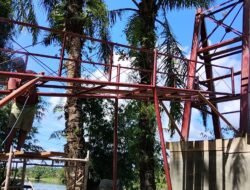 Jembatan Gantung yang dibangun Prajurit TNI di Desa Serasah Aceh Singkil Progres kini Capai 42,50 Persen