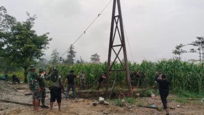 Warga Sambut Baik Percepatan Pembangunan Jembatan Gantung oleh Prajurit TNI di Lawe Buah Pala Aceh Tenggara